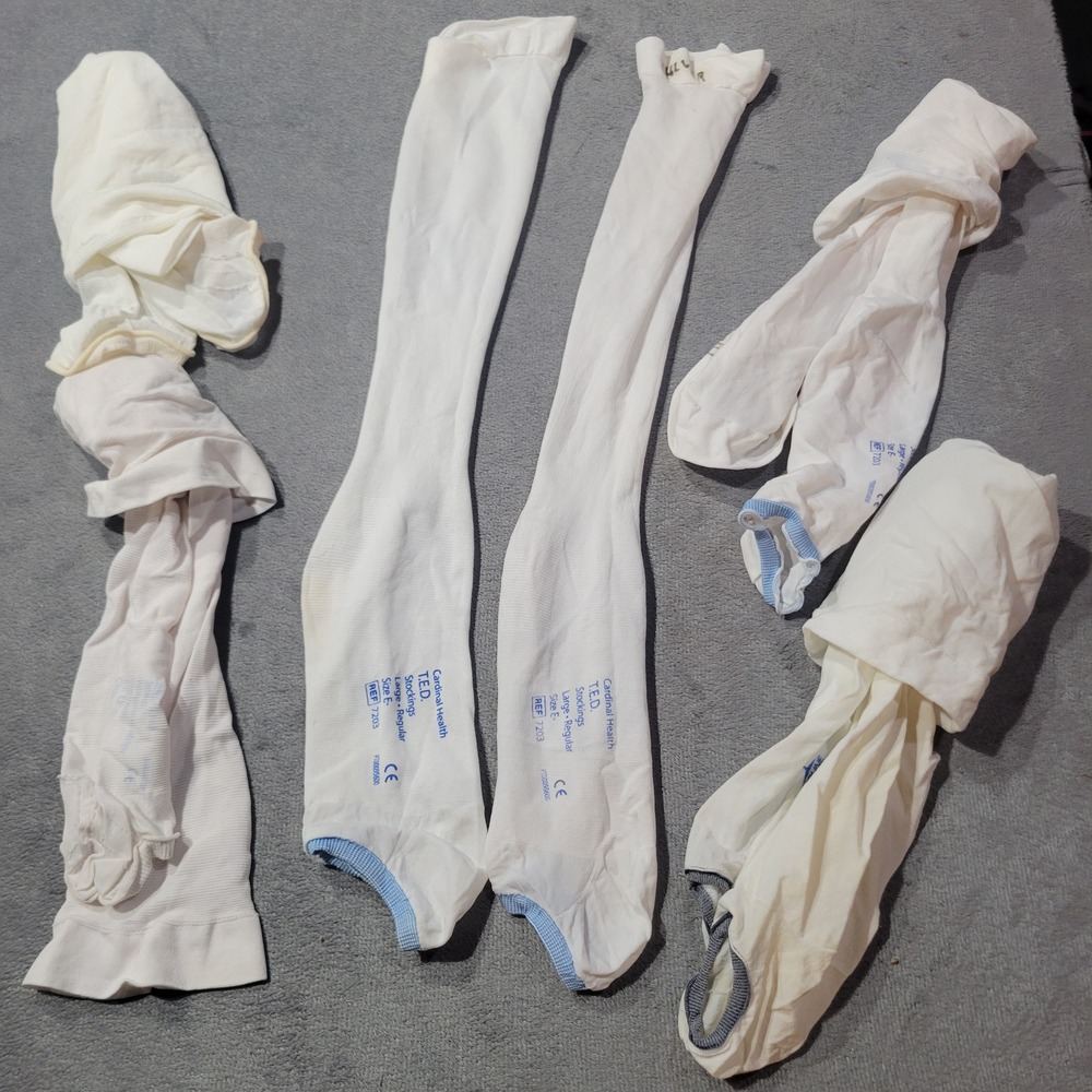 Cardinal Health TED Compression Stockings Unisex Large Regular White 720 3 Pairs